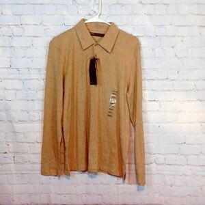PerryEllis Men's Tan Warm Long Sleeve Shirt S NWT